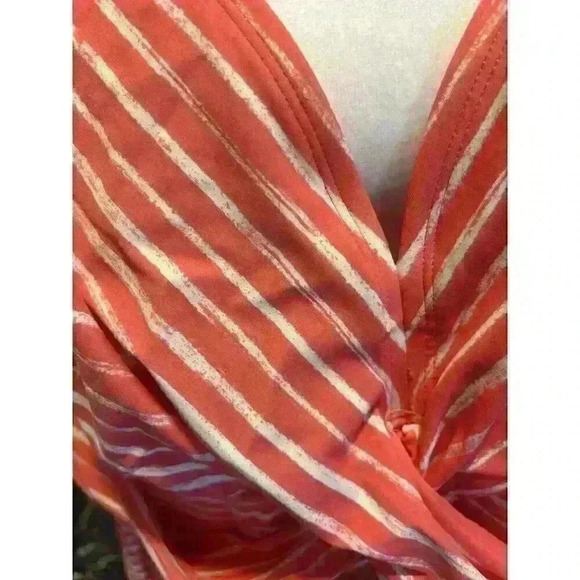 Ava & Viv Women's Plus Size 26W Swim Suit Top Pink & White Stripes - Picture 2 of 7